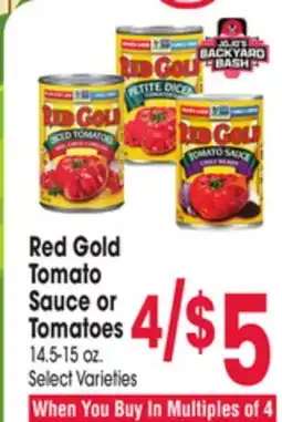 Jewel-Osco Red Gold Tomato Sauce or Tomatoes offer