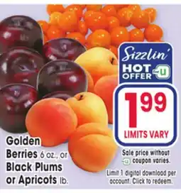 Jewel-Osco Golden Berries, 6 oz. or Black Plums or Apricots lb offer