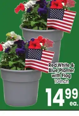 Jewel-Osco Red, White & Blue Planter with Flag offer