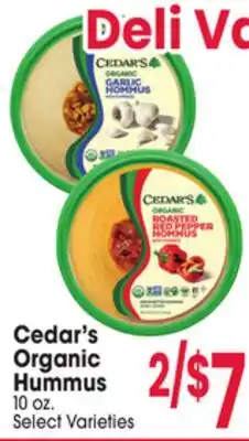 Jewel-Osco Cedar's Organic Hummus offer