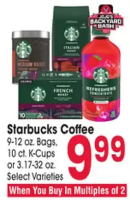 Jewel-Osco Starbucks Coffee 9-12 oz. Bags, 10 ct. K-Cups or 3.17-32 oz offer