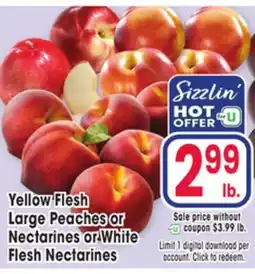 Jewel-Osco Yellow Flesh Large Peaches or Nectarines or White Flesh Nectarines offer