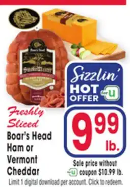 Jewel-Osco Boar's Head Ham or Vermont Cheddar offer