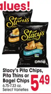 Jewel-Osco Stacy's Pita Chips, Pita Thins or Bagel Chips offer