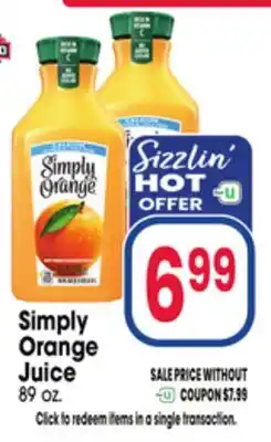 Jewel-Osco Simply Orange Juice offer
