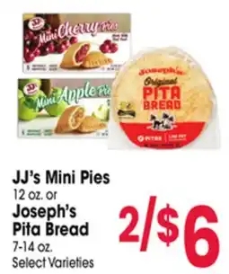Jewel-Osco JJ's Mini Pies 12 oz. or Joseph's Pita Bread 7-14 oz offer