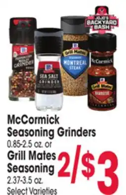 Jewel-Osco McCormick Seasoning Grinders or Grill Mates Seasoning offer