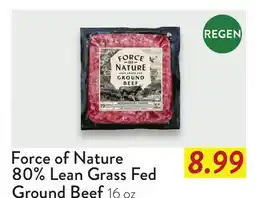 Fresh Thyme Force of Nature 80% Lean Grass Fed Ground Beef offer