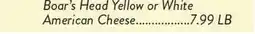Fresh Thyme Boar's Head Yellow or White American Cheese offer