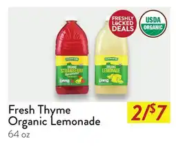 Fresh Thyme Fresh Thyme Organic Lemonade offer