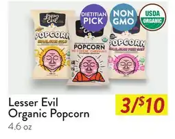 Fresh Thyme Lesser Evil Organic Popcorn offer