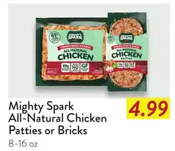 Fresh Thyme Mighty Spark All-Natural Chicken Patties or Bricks offer