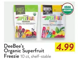 Fresh Thyme DeeBee's Organic Superfruit Freezie offer
