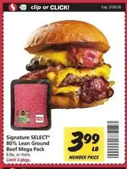 Safeway Signature SELECT 80% Lean Ground Beef Mega Pack offer