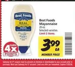 Safeway Best Foods Mayonnaise offer