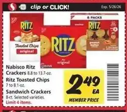 Safeway Nabisco Ritz Crackers offer