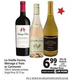 Safeway La Vieille Ferme, Ménage à Trois or Carmenet offer
