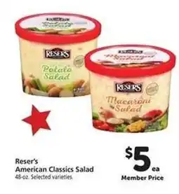 Safeway Reser's American Classics Salad offer