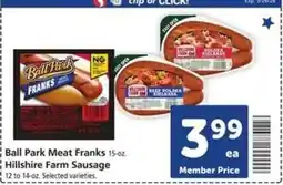 Safeway Ball Park Meat Franks & Hillshire Farm Sausage offer
