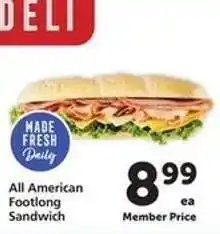 Safeway All American Footlong Sandwich offer