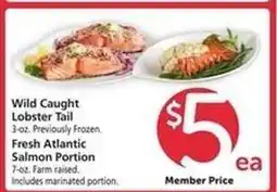 Safeway Wild Caught Lobster Tail / Fresh Atlantic Salmon Portion offer