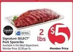 Safeway Signature SELECT Pork Spareribs offer