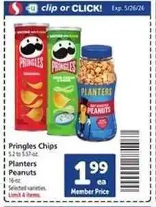 Safeway Pringles Chips & Planters Peanuts offer