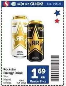 Safeway Rockstar Energy Drink offer