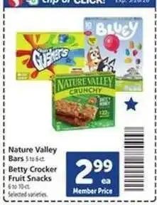 Safeway Nature Valley Bars / Betty Crocker Fruit Snacks offer