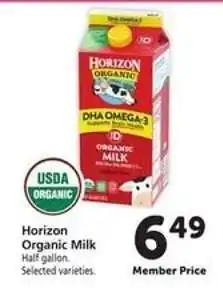 Safeway Horizon Organic Milk offer