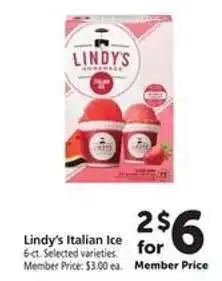 Safeway Lindy's Italian Ice offer