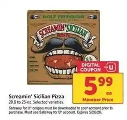 Safeway Screamin' Sicilian Pizza offer