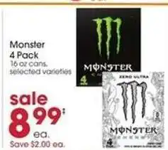 Giant Eagle Monster 4 Pack offer