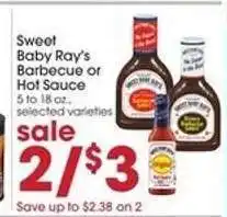 Giant Eagle Sweet Baby Ray’s barbecue or hot sauce offer