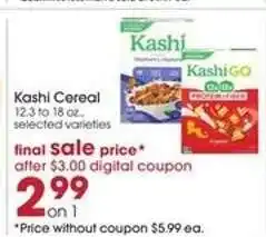 Giant Eagle Kashi Cereal offer