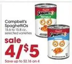 Giant Eagle Campbell's Spaghettios offer