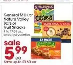 Giant Eagle General Mills or Nature Valley Bars or Fruit Snacks offer