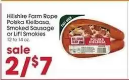 Giant Eagle Hillshire Farm Rope Polska Kielbasa, Smoked Sausage or Lit'l Smokies offer