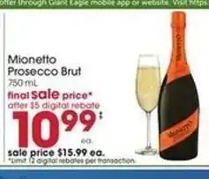Giant Eagle Mionetto Prosecco Brut offer