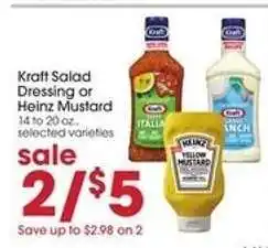 Giant Eagle Kraft Salad Dressing or Heinz Mustard offer