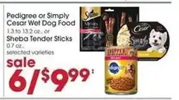 Giant Eagle Pedigree or Simply Cesar Wet Dog Food offer
