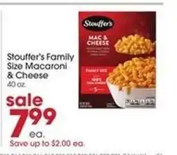Giant Eagle Stouffer's Family Size Macaroni & Cheese offer
