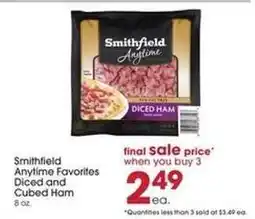 Giant Eagle Smithfield Anytime Favorites Diced and Cubed Ham offer