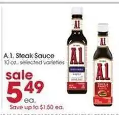 Giant Eagle A. 1. Steak Sauce offer