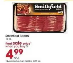 Giant Eagle Smithfield Bacon offer