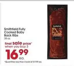 Giant Eagle Smithfield Fully Cooked Baby Back Ribs offer