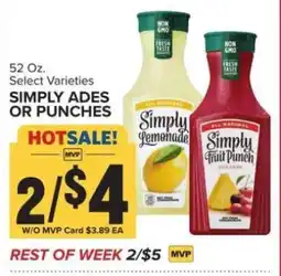 Food Lion Simply Ades or Punches offer