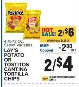 Food Lion Lay’s Potato or Tostitos Cantina Tortilla Chips offer