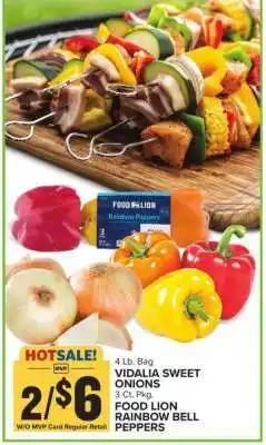 Food Lion VIDALIA SWEET ONIONS / FOOD LION RAINBOW BELL PEPPERS offer