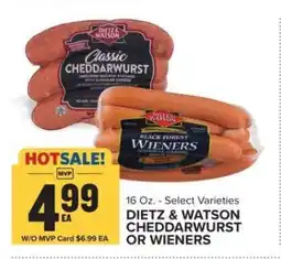 Food Lion DIETZ & WATSON CHEDDARWURST OR WIENERS offer